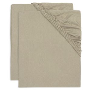 Jollein Hoeslaken Jersey 60x120cm 2-Pack | Olive Green