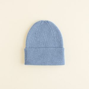Hvid Beanie Fonzie newborn | Light Blue