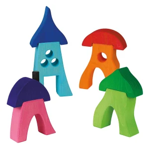 * Bauspiel Kleurrijke Houten Dwerghuisjes