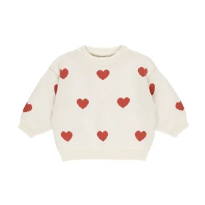 Heart Knit Sweater | Natural | Quincy Mae